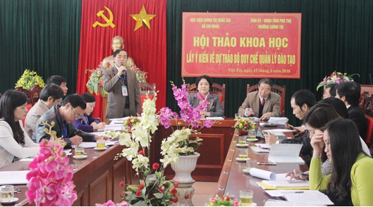 Trường Chính trị tỉnh tổ chức Hội thảo khoa học lấy ý kiến về dự thảo quy chế quản lý đào tạo